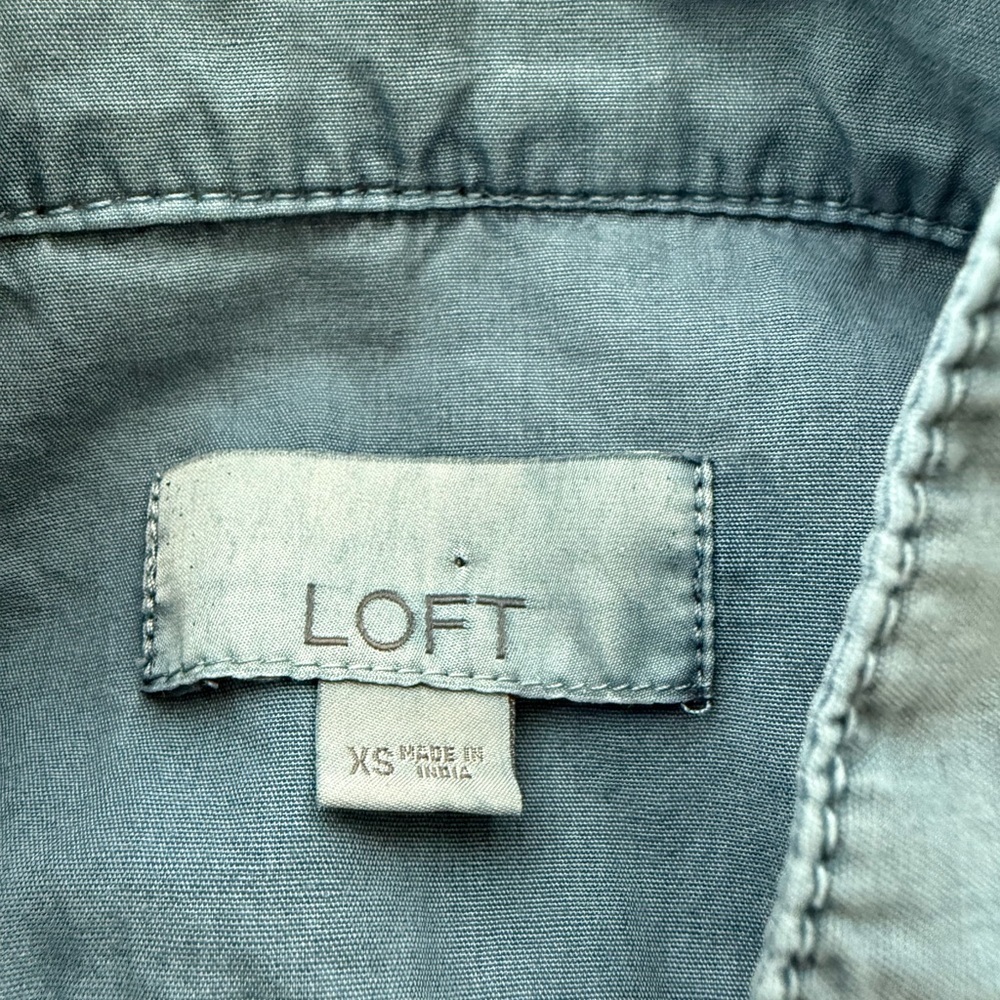 LOFT Blue Tie Waist Utility Jacket XS - Picture 8 of 11